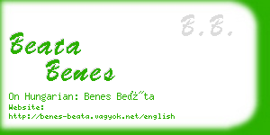 beata benes business card